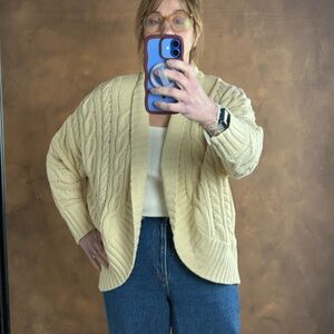 Cozy Casual Cable Knit Cardigan in Cream